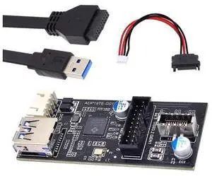 Single 19/20Pin Header to USB 3.0 20Pin & Type-E Dual Ports Female PCBA Type Adapter Splitter HUB 5Gbps Single 19/20Pin Header to USB 3.0 20Pin & Type-E Dual Ports Female PCBA Type Adapter Splitter HUB 5Gbps