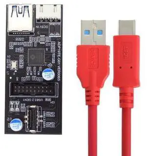Type-C USB-C & 19/20Pin Header to USB 3.0 20Pin & Type-E Dual Ports Female PCBA Type Adapter Splitter HUB 5Gbps Type-C USB-C & 19/20Pin Header to USB 3.0 20Pin & Type-E Dual Ports Female PCBA Type Adapter Splitter HUB 5Gbps
