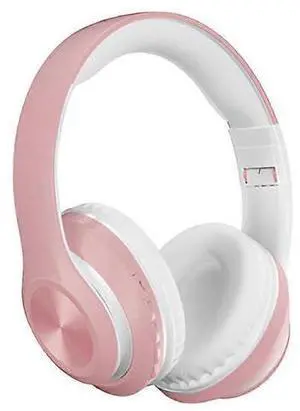 Wireless Over-Ear Bluetooth Headphones with Microphone, HiFi Stereo, Foldable Lightweight Design - Pink Wireless Over-Ear Bluetooth Headphones with Microphone, HiFi Stereo, Foldable Lightweight Design - Pink