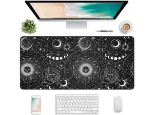 Atufsuat Extended Gaming Mouse Pad, XL Large Desk Pad 30 x 14 Inch, Big Computer Keyboard Mousepad, Waterproof Mouse Mat with Stitched Edges and Non-Slip Base for Women Office Gaming, Sun Moon Atufsuat Extended Gaming Mouse Pad, XL Large Desk Pad 30 x 14 Inch, Big Computer Keyboard Mousepad, Waterproof Mouse Mat with Stitched Edges and Non-Slip Base for Women Office Gaming, Sun Moon