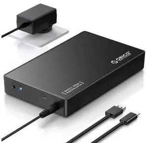 3.5" External Hard Drive Enclosure SATA III to USB3.1 Type C for HDD Tool-Free Installation Supports UASP and 20TB Drives - Black 3.5" External Hard Drive Enclosure SATA III to USB3.1 Type C for HDD Tool-Free Installation Supports UASP and 20TB Drives - Black