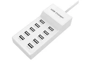 USB Wall Charger 10-Port USB Charger Station with Rapid Charging Auto Detect Technology Safety Guaranteed Family-Sized Smart USB Ports for Multiple Devices Smart Phone Tablet Laptop Computer USB Wall Charger 10-Port USB Charger Station with Rapid Charging Auto Detect Technology Safety Guaranteed Family-Sized Smart USB Ports for Multiple Devices Smart Phone Tablet Laptop Computer