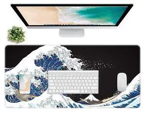Extended Gaming Mouse Pad, Xxl Large Desk Pad 30 X 14 Inch, Big Computer Keyboard Mousepad, Waterproof Mouse Mat With Stitched Edges And Non-Slip Base For Women Office Gaming, Sea Waves Extended Gaming Mouse Pad, Xxl Large Desk Pad 30 X 14 Inch, Big Computer Keyboard Mousepad, Waterproof Mouse Mat With Stitched Edges And Non-Slip Base For Women Office Gaming, Sea Waves