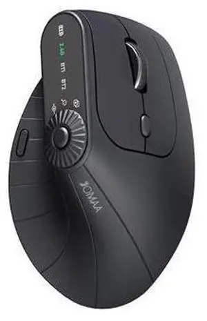 Wireless 2.4G & Dual Bluetooth Three-Channel Ergonomic Vertical Mouse Adjustable DPI, Multi-Function Turntable for PC, Laptop, MacBook, Rechargeable (Black) Wireless 2.4G & Dual Bluetooth Three-Channel Ergonomic Vertical Mouse Adjustable DPI, Multi-Function Turntable for PC, Laptop, MacBook, Rechargeable (Black)