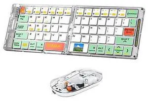 Wireless BT Foldable Keyboard and Mouse Combo,Ultra Slim, Rechargeable, Silent, Portable Travel Keyboard for Laptop, Tablet,Phone (Green) Wireless BT Foldable Keyboard and Mouse Combo,Ultra Slim, Rechargeable, Silent, Portable Travel Keyboard for Laptop, Tablet,Phone (Green)