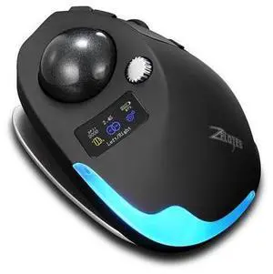 Wireless Mouse 2.4GHz + Bluetooth Dual Mode Connection, 8 Programmable Buttons, 8000 CPI Adjustable, Trackball Design, with Display Screen, Ergonomic Tilt Angle, For Windows, macOS, Android, Linux Wireless Mouse 2.4GHz + Bluetooth Dual Mode Connection, 8 Programmable Buttons, 8000 CPI Adjustable, Trackball Design, with Display Screen, Ergonomic Tilt Angle, For Windows, macOS, Android, Linux