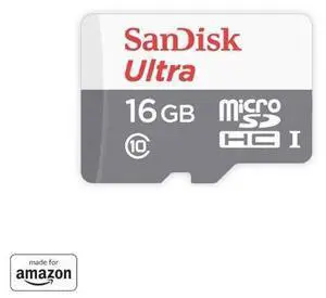 Made for Amazon SanDisk 16GB microSD Memory Card for Fire Tablets and Fire TV Made for Amazon SanDisk 16GB microSD Memory Card for Fire Tablets and Fire TV