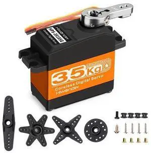 35KG Servo Motor High Torque Coreless Metal Gear Waterproof Digital and Stainless Steel Gear Servo Arduino Servo for Robotic DIY, RC Car, Control Angle 180° 35KG Servo Motor High Torque Coreless Metal Gear Waterproof Digital and Stainless Steel Gear Servo Arduino Servo for Robotic DIY, RC Car, Control Angle 180°