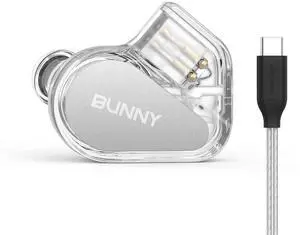 BUNNY Wired Gaming Earphones, Entry-Level HiFi IEM Earbuds with Mic-Type C | Bass Boot Maze Cavity, 1DD Dual-Chamber Driver, Built-in DSP, Lightweight, Audiophile in-Ear Earphone, APP Control BUNNY Wired Gaming Earphones, Entry-Level HiFi IEM Earbuds with Mic-Type C | Bass Boot Maze Cavity, 1DD Dual-Chamber Driver, Built-in DSP, Lightweight, Audiophile in-Ear Earphone, APP Control