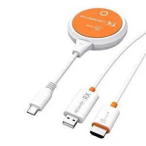 ScreenCast USB-C to HDMI Wireless Display Transmitter and Receiver, Supports 1080p, Suitable for iPhone15, MacBook, iPad Pro, Chromebook, USB-C Laptops, and Android (JVAW62) ScreenCast USB-C to HDMI Wireless Display Transmitter and Receiver, Supports 1080p, Suitable for iPhone15, MacBook, iPad Pro, Chromebook, USB-C Laptops, and Android (JVAW62)