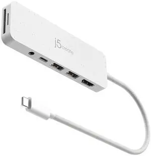 USB-C Multi-Port Hub with Power Delivery with 4K HDMI/2 USB-A 5Gbps/PD 100W Charging SD&Micro SD/3.5mm Audio | for MacBook Pro&Air/iPad Pro/iMac/Surface/XPS/Thinkpad/Galaxy/and More(JCD373EW) USB-C Multi-Port Hub with Power Delivery with 4K HDMI/2 USB-A 5Gbps/PD 100W Charging SD&Micro SD/3.5mm Audio | for MacBook Pro&Air/iPad Pro/iMac/Surface/XPS/Thinkpad/Galaxy/and More(JCD373EW)