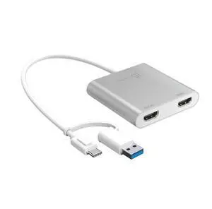 USB-C to Dual HDMI Multi-Monitor Adapter with USB Type-A convertor | 4K + 2K | Compatible with Windows and Mac (JCA365) USB-C to Dual HDMI Multi-Monitor Adapter with USB Type-A convertor | 4K + 2K | Compatible with Windows and Mac (JCA365)
