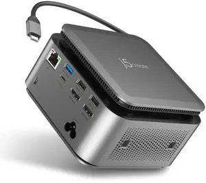 Dual 4K Display Powerbase Docking Station, 14 Functions with 145W Max Charging Power, 10Gbps Data Transfer, Card Slots, Ethernet, and Audio Port for Windows Laptop and MacBook (JCDP4140) Dual 4K Display Powerbase Docking Station, 14 Functions with 145W Max Charging Power, 10Gbps Data Transfer, Card Slots, Ethernet, and Audio Port for Windows Laptop and MacBook (JCDP4140)