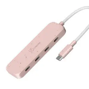 4-in-1 Pink USB-C to 4-Port Type-C Hub(Eco-Friendly), Hub with Four 10 Gbps Type-C Ports | Compatible with MacBook Pro, MacBook Air, iPad, Mac mini and More Type C Devices and More(JCH345ER) 4-in-1 Pink USB-C to 4-Port Type-C Hub(Eco-Friendly), Hub with Four 10 Gbps Type-C Ports | Compatible with MacBook Pro, MacBook Air, iPad, Mac mini and More Type C Devices and More(JCH345ER)