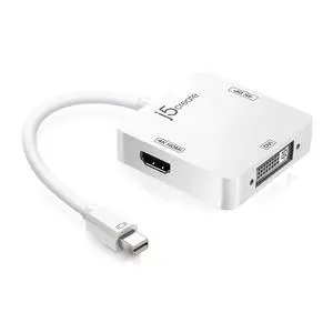 Mini DisplayPort to 4k DisplayPort/4K HDMI/DVI Adapter | DisplayPort Male Connector | 3 in 1 Display Adapter | Compatible with Mac OS, Surface Pro (White) Mini DisplayPort to 4k DisplayPort/4K HDMI/DVI Adapter | DisplayPort Male Connector | 3 in 1 Display Adapter | Compatible with Mac OS, Surface Pro (White)