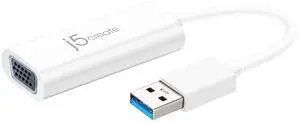 USB to VGA Adapter Cable- Multi-Monitor Desktop Display USB Video Card Converter | 1080p HD Playback | Compatible with Windows and Mac - White (JUA214) USB to VGA Adapter Cable- Multi-Monitor Desktop Display USB Video Card Converter | 1080p HD Playback | Compatible with Windows and Mac - White (JUA214)