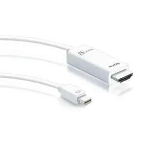 Mini DisplayPort to 4K HDMI Cable- Supports up to 4K x 2k @ 30Hz & 3D Video formats Over HDMI | 6 FT (White) Adapter | Compatible with Windows, Mac, Laptops, etc Mini DisplayPort to 4K HDMI Cable- Supports up to 4K x 2k @ 30Hz & 3D Video formats Over HDMI | 6 FT (White) Adapter | Compatible with Windows, Mac, Laptops, etc