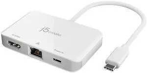 USB Type C to 4K HDMI and Gigabit Ethernet with PD 100W Pass-Through Charging, for MacBook Pro, MacBook Air, Chromebook, Surface Pro, iPad Pro or USB-C Laptop (JCA351) USB Type C to 4K HDMI and Gigabit Ethernet with PD 100W Pass-Through Charging, for MacBook Pro, MacBook Air, Chromebook, Surface Pro, iPad Pro or USB-C Laptop (JCA351)