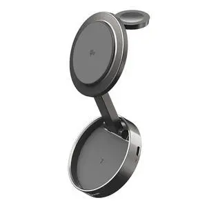 Qi2 3-in-1 Zinc Alloy Magnetic Wireless Charging Station for iPhone/Apple Watch/AirPods | 15W Fast Charging | Adjustable Phone/Watch Stand, Rotating Base | Foldable Travel Design (JUPW3515) Qi2 3-in-1 Zinc Alloy Magnetic Wireless Charging Station for iPhone/Apple Watch/AirPods | 15W Fast Charging | Adjustable Phone/Watch Stand, Rotating Base | Foldable Travel Design (JUPW3515)