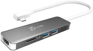 5 in 1 Compact USB-C Hub, Type C Adapter with 4K HDMI, 2 USB 3.0 Ports, SD and microSD Card Reader, for MacBook Pro, MacBook Air, XPS, Chromebook, and Other USB C Windows Laptops (JCD372) 5 in 1 Compact USB-C Hub, Type C Adapter with 4K HDMI, 2 USB 3.0 Ports, SD and microSD Card Reader, for MacBook Pro, MacBook Air, XPS, Chromebook, and Other USB C Windows Laptops (JCD372)