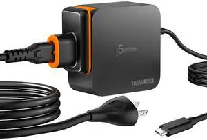 102W GaN USB-C 2-Port Nano Super Charger w/AC Extension Compact and Portable Design for MacBook, Windows Laptops, iPad, Smartphones, Game Consoles (JUP25100P) 102W GaN USB-C 2-Port Nano Super Charger w/AC Extension Compact and Portable Design for MacBook, Windows Laptops, iPad, Smartphones, Game Consoles (JUP25100P)