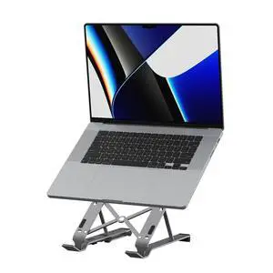 Portable Aluminum Laptop Stand with USB 4-Port Hub, Foldable and Adjustable Notebook Riser with 4 USB-A Ports for MacBook, Laptop, and Tablet up to 16" (JTS223) Portable Aluminum Laptop Stand with USB 4-Port Hub, Foldable and Adjustable Notebook Riser with 4 USB-A Ports for MacBook, Laptop, and Tablet up to 16" (JTS223)