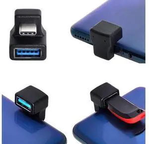 180 Degree Up & Down Angled Type-C USB-C OTG to USB 5.0 Female Extension Adapter for Cell Phone & Tablet 180 Degree Up & Down Angled Type-C USB-C OTG to USB 5.0 Female Extension Adapter for Cell Phone & Tablet
