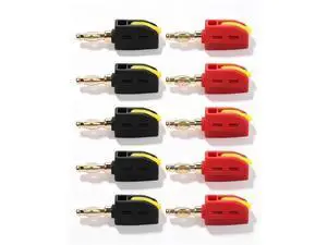 4mm Banana Plugs, High Push-Button Current Quick Connect 24K Gold-Plated Speaker Plug Connectors | for Home Theater, Speaker, Amplifier, 5 Pair/10 PCS 4mm Banana Plugs, High Push-Button Current Quick Connect 24K Gold-Plated Speaker Plug Connectors | for Home Theater, Speaker, Amplifier, 5 Pair/10 PCS