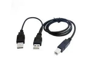 80cm Dual USB 2.0 Male to Standard B Male Y Cable for Printer & Scanner & External Hard Disk Drive 80cm Dual USB 2.0 Male to Standard B Male Y Cable for Printer & Scanner & External Hard Disk Drive