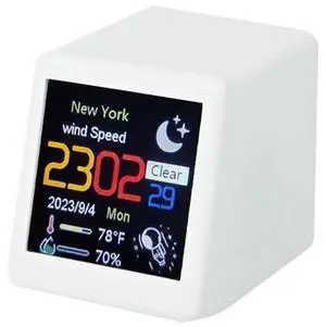 Smart WiFi Weather Station Clock DIY Cute GIF Animations Desktop Decoration Electronic Album Function MINI Clock B Easy Install Smart WiFi Weather Station Clock DIY Cute GIF Animations Desktop Decoration Electronic Album Function MINI Clock B Easy Install