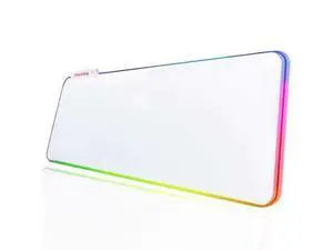 JMIYAV White Gaming Mouse Pad RGB Mousepad Non-Slip Rubber Base Extra Large Cool XL XXL Computer Desk Pad Gaming Accessories LED Light Up Extended Big Mouse Pad for Gamer (31.5x12In) Upgrade JMIYAV White Gaming Mouse Pad RGB Mousepad Non-Slip Rubber Base Extra Large Cool XL XXL Computer Desk Pad Gaming Accessories LED Light Up Extended Big Mouse Pad for Gamer (31.5x12In) Upgrade