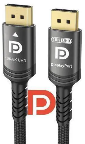 Vszerda 10K 8K DisplayPort 2.1 Cable 54Gbps 13 FT, Certified DP to DP Cord 4K 240Hz 165Hz 144Hz 120Hz 10K 8K 120Hz Nylon Braided UHBR HDCP2.3 FreeSync G-Sync RTX5090 Gaming Monitor PC Projector Vszerda 10K 8K DisplayPort 2.1 Cable 54Gbps 13 FT, Certified DP to DP Cord 4K 240Hz 165Hz 144Hz 120Hz 10K 8K 120Hz Nylon Braided UHBR HDCP2.3 FreeSync G-Sync RTX5090 Gaming Monitor PC Projector