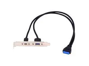 Vszerda High Speed USB3.0 Motherboard 19/20Pin to USB-C Type-C & USB 3.0 Dual Ports Female PCI-E Back Panel 5Gbps Cable 50cm Vszerda High Speed USB3.0 Motherboard 19/20Pin to USB-C Type-C & USB 3.0 Dual Ports Female PCI-E Back Panel 5Gbps Cable 50cm
