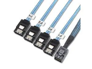 Vszerda Internal HD Mini SAS Cable SFF-8643 to 4 SATA Digital Black Cord (1 Cable, 1 M / 3.2 Feet) Vszerda Internal HD Mini SAS Cable SFF-8643 to 4 SATA Digital Black Cord (1 Cable, 1 M / 3.2 Feet)