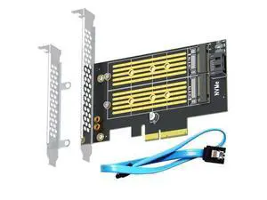 Vszerda PA12 Dual M.2 SSD PCIe X4 Adapter Without Heatsink for One M.2 NVMe SSD and One M.2 SATA SSD, Support PCIe 4.0 SSD and OS Boot from M.2 NVMe SSD Vszerda PA12 Dual M.2 SSD PCIe X4 Adapter Without Heatsink for One M.2 NVMe SSD and One M.2 SATA SSD, Support PCIe 4.0 SSD and OS Boot from M.2 NVMe SSD