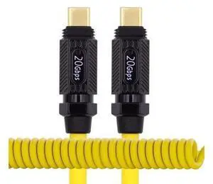 Vszerda Stretch Coiled Silicone 140W USB-C USB4 Cable 20Gbps 8K Type-C Male to Male Cable Power & Data for Gaming Keyboard Mouse 1.8m/6ft Vszerda Stretch Coiled Silicone 140W USB-C USB4 Cable 20Gbps 8K Type-C Male to Male Cable Power & Data for Gaming Keyboard Mouse 1.8m/6ft