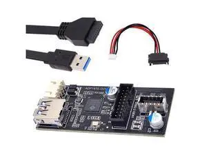 Vszerda USB 3.0 19/20Pin & Type-E Female Header Splitter to Dual Type-E & USB 3.0 20Pin Outputs, 5Gbps, Black, 11cm Cable, PC Adapter Vszerda USB 3.0 19/20Pin & Type-E Female Header Splitter to Dual Type-E & USB 3.0 20Pin Outputs, 5Gbps, Black, 11cm Cable, PC Adapter