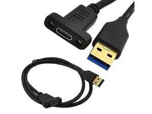 Vszerda USB3.0 to Type-C Cable Cord,6ft USB-C USB 3.1 Type-C Female to USB 3.0 A Male Data & Charging Cable with Panel Mount Screw Hole (6ft/1.8m) Vszerda USB3.0 to Type-C Cable Cord,6ft USB-C USB 3.1 Type-C Female to USB 3.0 A Male Data & Charging Cable with Panel Mount Screw Hole (6ft/1.8m)