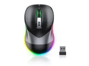 Wireless Mouse, Jiggler Mouse for Laptop - LED Mouse Rechargeable Computer Mice Mouse Mover Undetectable Random Movement with On/Off Button Keeps Computer Awake - Black&Grey Wireless Mouse, Jiggler Mouse for Laptop - LED Mouse Rechargeable Computer Mice Mouse Mover Undetectable Random Movement with On/Off Button Keeps Computer Awake - Black&Grey