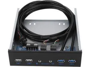 5.25 inch Front Panel, USB 3.0 4-Ports 3.5 inch Metal Front Panel, 19PIN HD Audio Extension Front Panel, Fits Any 5.25 Computer Case Front Bay 5.25 inch Front Panel, USB 3.0 4-Ports 3.5 inch Metal Front Panel, 19PIN HD Audio Extension Front Panel, Fits Any 5.25 Computer Case Front Bay