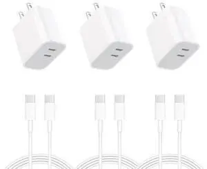 iPhone 17 16 15 Charger 3-Pack Dual Port USB C Fast Charging Block with 6ft c to c Cable Type C Wall Charger Plug for iPhone 17 Pro Max/17 Pro/17/16 15 Pro Max/16 15 Pro/16 15 (Pure White, 6ft) iPhone 17 16 15 Charger 3-Pack Dual Port USB C Fast Charging Block with 6ft c to c Cable Type C Wall Charger Plug for iPhone 17 Pro Max/17 Pro/17/16 15 Pro Max/16 15 Pro/16 15 (Pure White, 6ft)