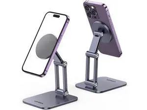 Magnetic Phone Stand Compatible with MagSafe Holder for Desk Ergonomic Design Adjustable, Aluminum Cell Phone Stand Compatible for iPhone 17 Air 16 15 14 13 12 Pro Max and MagSafe Case, Grey Magnetic Phone Stand Compatible with MagSafe Holder for Desk Ergonomic Design Adjustable, Aluminum Cell Phone Stand Compatible for iPhone 17 Air 16 15 14 13 12 Pro Max and MagSafe Case, Grey