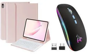 BQSS for iPad 10th Generation Keyboard Case 10.9"2022 & LED Wireless Mouse, 2.4G Wireless Bluetooth Two Mode Computer Mice BQSS for iPad 10th Generation Keyboard Case 10.9"2022 & LED Wireless Mouse, 2.4G Wireless Bluetooth Two Mode Computer Mice