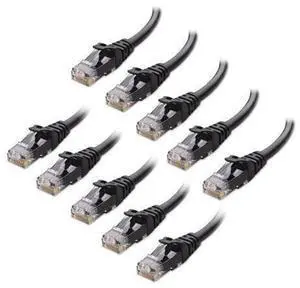 Cable Matters 10Gbps 10-Pack Snagless Cat 6 Ethernet Cable 14 ft (Cat 6 Cable, Cat6 Cable, Internet Cable, Network Cable) in Black Cable Matters 10Gbps 10-Pack Snagless Cat 6 Ethernet Cable 14 ft (Cat 6 Cable, Cat6 Cable, Internet Cable, Network Cable) in Black