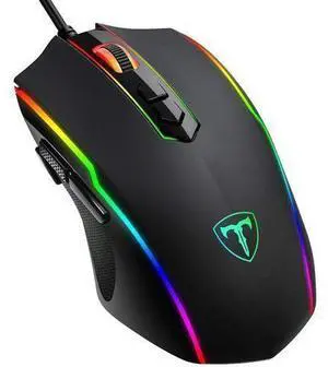 Gaming Mouse Wired, RGB Chroma Backlit Gaming Mouse, 8 Programmable Buttons, 7200 DPI Adjustable, Comfortable Grip Ergonomic Optical PC Computer Gaming Mice with Fire Button, Sega Genesis Acces Gaming Mouse Wired, RGB Chroma Backlit Gaming Mouse, 8 Programmable Buttons, 7200 DPI Adjustable, Comfortable Grip Ergonomic Optical PC Computer Gaming Mice with Fire Button, Sega Genesis Acces