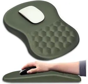 Hokafenle Ergonomic Mouse Pad Wrist Support with Massage Design, Wrist Rest Pain Relief Mousepad with Memory Foam&Non-Slip PU Base, Mouse Pads for Wireless Mouse & Desk (12x8 inch,Olive Green) Hokafenle Ergonomic Mouse Pad Wrist Support with Massage Design, Wrist Rest Pain Relief Mousepad with Memory Foam&Non-Slip PU Base, Mouse Pads for Wireless Mouse & Desk (12x8 inch,Olive Green)