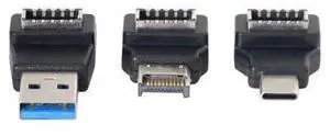 USB3.1 Type-E Front Panel Header Female to Type-A & Type-C USB-C Male Motherboard Extension Data Angled Adapter 3pcs/1 Set USB3.1 Type-E Front Panel Header Female to Type-A & Type-C USB-C Male Motherboard Extension Data Angled Adapter 3pcs/1 Set