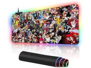 RGB Mouse Pad Japanese Anime Characters Crossover Custom Mousepad with Non-Slip Rubber Base,Large Gaming Desk Pad,LED Light Edges Mouse Mat,Computer Keyboard and Mice Pads for Office Game,35.4x15.7 RGB Mouse Pad Japanese Anime Characters Crossover Custom Mousepad with Non-Slip Rubber Base,Large Gaming Desk Pad,LED Light Edges Mouse Mat,Computer Keyboard and Mice Pads for Office Game,35.4x15.7