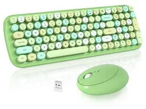 SQMD Wireless Keyboard and Mouse, Typewriter Keyboard and Mouse Wireless Combo, 2.4GHz Wireless Retro Keyboard and Wireless Mouse for PC/Laptop/Desktop/Windows (Green Colorful) SQMD Wireless Keyboard and Mouse, Typewriter Keyboard and Mouse Wireless Combo, 2.4GHz Wireless Retro Keyboard and Wireless Mouse for PC/Laptop/Desktop/Windows (Green Colorful)