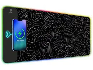ToLuLu RGB Wireless Charging Gaming Mouse Pad, 7.5/10/15W 10 Light Modes LED Mouse Pad Computer Keyboard Mat Mousepad, 800x300x4MM Extended Large Desk Pad for Gamer, Black and White Abstract Lines ToLuLu RGB Wireless Charging Gaming Mouse Pad, 7.5/10/15W 10 Light Modes LED Mouse Pad Computer Keyboard Mat Mousepad, 800x300x4MM Extended Large Desk Pad for Gamer, Black and White Abstract Lines